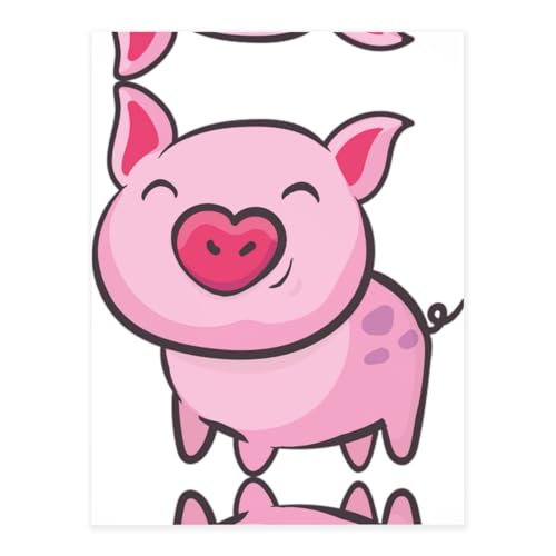 Smile Pink Pig Printing Stilvolle Kristall-Aufkleber, Kunstharz, ästhetische Aufkleber für Laptop, Skateboard, Wasserflasche, Scrapbook von UVBDF