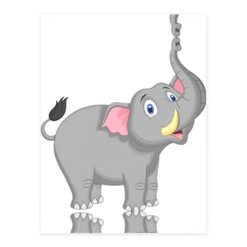 Stilvolle Kristall-Aufkleber mit Cartoon-Elefanten-Druck, Kunstharz, ästhetische Aufkleber für Laptop, Skateboard, Wasserflasche, Sammelalbum von UVBDF