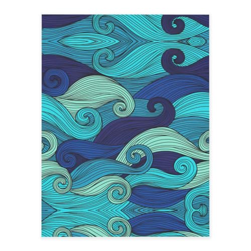 Stilvolle Kristall-Aufkleber mit Ozeanwellen-Druck, Kunstharz, ästhetische Aufkleber für Laptop, Skateboard, Wasserflasche, Sammelalbum von UVBDF