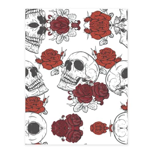 Stilvolle Kristall-Aufkleber mit floralem Totenkopf-Druck, Kunstharz, ästhetische Aufkleber für Laptop, Skateboard, Wasserflasche, Sammelalbum von UVBDF