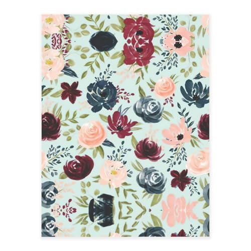 Stilvolle Kristall-Aufkleber mit kastanienbraunen und marineblauen Blumen, Kunstharz, ästhetische Aufkleber für Laptop, Skateboard, Wasserflasche, Sammelalbum von UVBDF