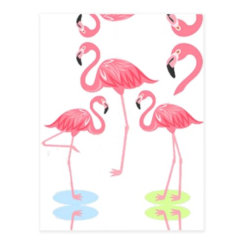 Stilvolle Kristall-Aufkleber mit vier Flamingos, Kunstharz, ästhetische Aufkleber für Laptop, Skateboard, Wasserflasche, Sammelalbum von UVBDF