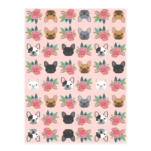 Stilvolle Kristallaufkleber mit Blumen-Bulldogge, Kunstharz, ästhetische Aufkleber für Laptop, Skateboard, Wasserflasche, Sammelalbum von UVBDF