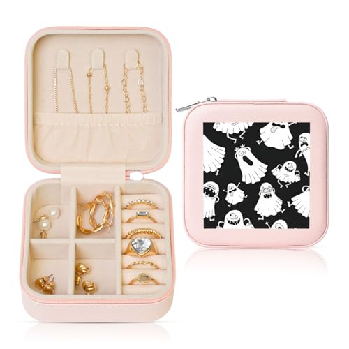 UVBDF Lustiger weißer Geisterdruck, personalisierte Schmuckschatulle, Reiseetui, Luxus-Etui, Valentinstagsgeschenk, Hochzeitsgeschenk UVBDF Lustiger weißer Geisterdruck, personalisierte Schmuckschatulle, Reiseetui, Luxus-Etui, Valentinstagsgeschenk, Hochzeitsgeschenk von UVBDF