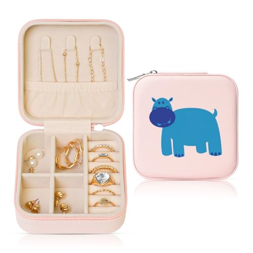 UVBDF Niedliche Schmuckschatulle mit Nilpferd-Druck, Reiseetui, luxuriöses Etui, Valentinstagsgeschenk, Hochzeitsgeschenk UVBDF Niedliche Schmuckschatulle mit Nilpferd-Druck, Reiseetui, luxuriöses Etui, Valentinstagsgeschenk, Hochzeitsgeschenk von UVBDF