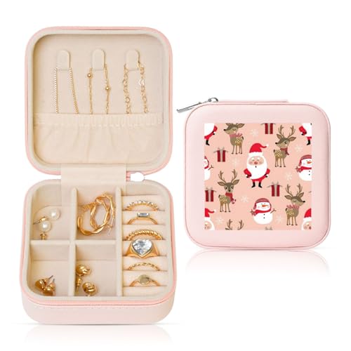 UVBDF Niedliche Schmuckschatulle mit Weihnachtsmotiven, personalisierbar, Reiseetui, luxuriöses Etui, Valentinstagsgeschenk, Hochzeitsgeschenk UVBDF Niedliche Schmuckschatulle mit Weihnachtsmotiven, personalisierbar, Reiseetui, luxuriöses Etui, Valentinstagsgeschenk, Hochzeitsgeschenk von UVBDF