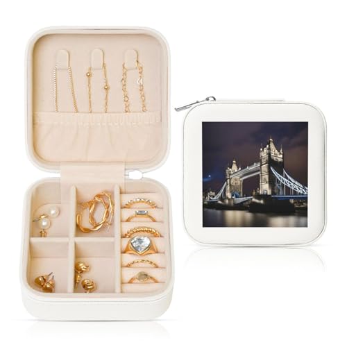UVBDF Personalisierte Schmuckschatulle, Motiv: Tower Bridge in London, Reiseetui, Luxusetui, Valentinstagsgeschenk, Hochzeitsgeschenk UVBDF Personalisierte Schmuckschatulle, Motiv: Tower Bridge in London, Reiseetui, Luxusetui, Valentinstagsgeschenk, Hochzeitsgeschenk von UVBDF