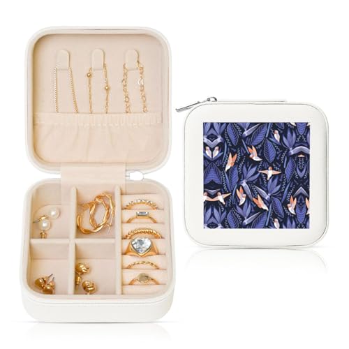 UVBDF Personalisierte Schmuckschatulle, Reiseetui, luxuriöses Etui, Valentinstagsgeschenk, Hochzeitsgeschenk, Blau und Orange UVBDF Personalisierte Schmuckschatulle, Reiseetui, luxuriöses Etui, Valentinstagsgeschenk, Hochzeitsgeschenk, Blau und Orange von UVBDF