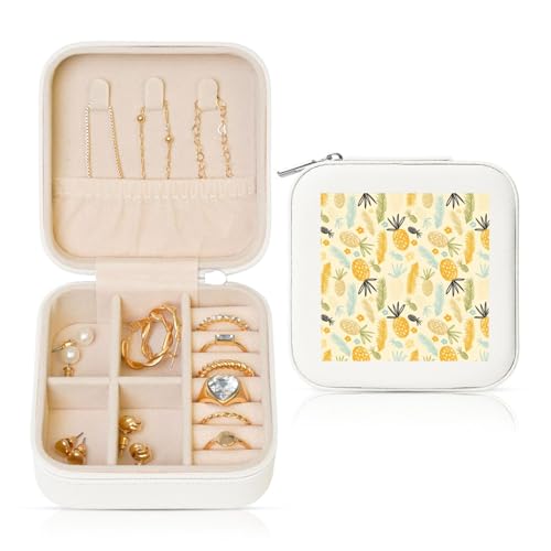 UVBDF Personalisierte Schmuckschatulle mit Ananas-Muster, Reiseetui, luxuriöses Etui, Valentinstagsgeschenk, Hochzeitsgeschenk UVBDF Personalisierte Schmuckschatulle mit Ananas-Muster, Reiseetui, luxuriöses Etui, Valentinstagsgeschenk, Hochzeitsgeschenk von UVBDF