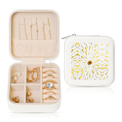 UVBDF Personalisierte Schmuckschatulle mit Blumenblättern, Reiseetui, luxuriöses Etui, Valentinstagsgeschenk, Hochzeitsgeschenk UVBDF Personalisierte Schmuckschatulle mit Blumenblättern, Reiseetui, luxuriöses Etui, Valentinstagsgeschenk, Hochzeitsgeschenk von UVBDF