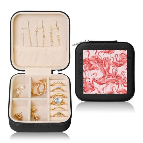 UVBDF Personalisierte Schmuckschatulle mit Flamingo-Druck, Reiseetui, luxuriöses Etui, Valentinstagsgeschenk, Hochzeitsgeschenk UVBDF Personalisierte Schmuckschatulle mit Flamingo-Druck, Reiseetui, luxuriöses Etui, Valentinstagsgeschenk, Hochzeitsgeschenk von UVBDF