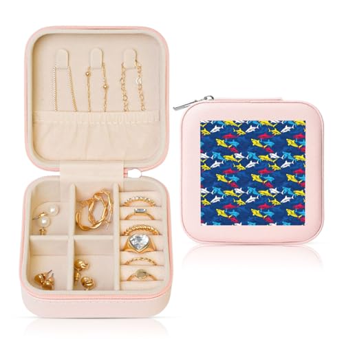 UVBDF Personalisierte Schmuckschatulle mit Hai-Druck, Reiseetui, luxuriöses Etui, Valentinstagsgeschenk, Hochzeitsgeschenk UVBDF Personalisierte Schmuckschatulle mit Hai-Druck, Reiseetui, luxuriöses Etui, Valentinstagsgeschenk, Hochzeitsgeschenk von UVBDF