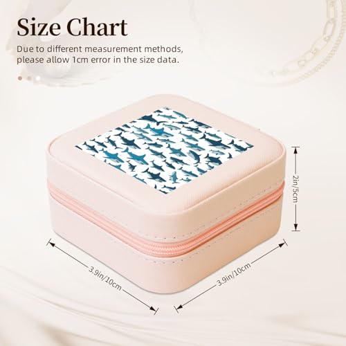 UVBDF Personalisierte Schmuckschatulle mit Haifischmuster mit verschiedenen Gesten, Reiseetui, luxuriöses Etui, Valentinstagsgeschenk, Hochzeitsgeschenk UVBDF Personalisierte Schmuckschatulle mit Haifischmuster mit verschiedenen Gesten, Reiseetui, luxuriöses Etui, Valentinstagsgeschenk, Hochzeitsgeschenk von UVBDF