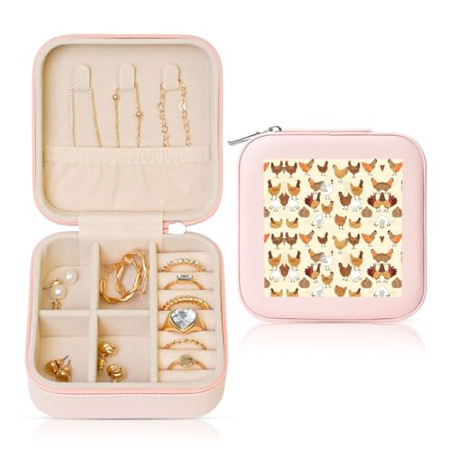 UVBDF Personalisierte Schmuckschatulle mit Hühnerbrut, Reiseetui, luxuriöses Etui, Valentinstagsgeschenk, Hochzeitsgeschenk UVBDF Personalisierte Schmuckschatulle mit Hühnerbrut, Reiseetui, luxuriöses Etui, Valentinstagsgeschenk, Hochzeitsgeschenk von UVBDF
