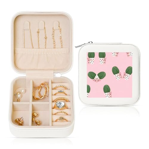 UVBDF Personalisierte Schmuckschatulle mit Kaktus-Aufdruck, Reiseetui, luxuriöses Etui, Valentinstagsgeschenk, Hochzeitsgeschenk UVBDF Personalisierte Schmuckschatulle mit Kaktus-Aufdruck, Reiseetui, luxuriöses Etui, Valentinstagsgeschenk, Hochzeitsgeschenk von UVBDF