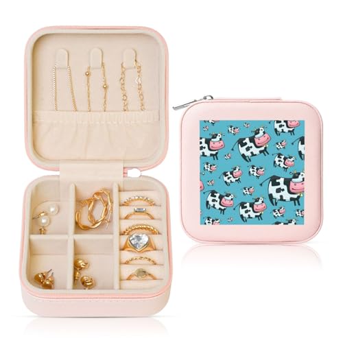 UVBDF Personalisierte Schmuckschatulle mit Kuhdruck, Reiseetui, luxuriöses Etui, Valentinstagsgeschenk, Hochzeitsgeschenk UVBDF Personalisierte Schmuckschatulle mit Kuhdruck, Reiseetui, luxuriöses Etui, Valentinstagsgeschenk, Hochzeitsgeschenk von UVBDF