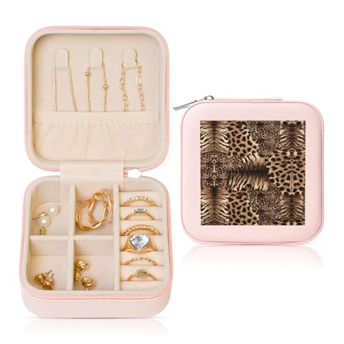UVBDF Personalisierte Schmuckschatulle mit Leopardenmuster, Reiseetui, luxuriöses Etui, Valentinstagsgeschenk, Hochzeitsgeschenk UVBDF Personalisierte Schmuckschatulle mit Leopardenmuster, Reiseetui, luxuriöses Etui, Valentinstagsgeschenk, Hochzeitsgeschenk von UVBDF