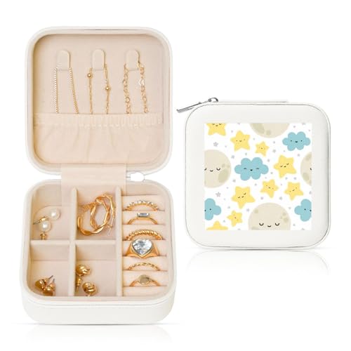 UVBDF Personalisierte Schmuckschatulle mit Mondwolken-Motiv, Reiseetui, Luxus-Etui, Valentinstagsgeschenk, Hochzeitsgeschenk UVBDF Personalisierte Schmuckschatulle mit Mondwolken-Motiv, Reiseetui, Luxus-Etui, Valentinstagsgeschenk, Hochzeitsgeschenk von UVBDF