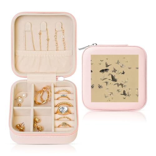 UVBDF Personalisierte Schmuckschatulle mit Schmetterlingsmalerei, Reiseetui, luxuriöses Etui, Valentinstagsgeschenk, Hochzeitsgeschenk UVBDF Personalisierte Schmuckschatulle mit Schmetterlingsmalerei, Reiseetui, luxuriöses Etui, Valentinstagsgeschenk, Hochzeitsgeschenk von UVBDF
