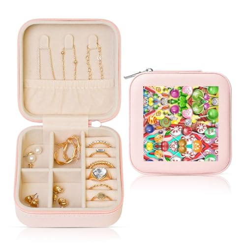 UVBDF Personalisierte Schmuckschatulle mit Süßigkeitenmuster, Reiseetui, luxuriöses Etui, Valentinstagsgeschenk, Hochzeitsgeschenk UVBDF Personalisierte Schmuckschatulle mit Süßigkeitenmuster, Reiseetui, luxuriöses Etui, Valentinstagsgeschenk, Hochzeitsgeschenk von UVBDF