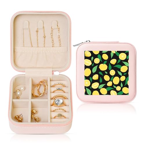 UVBDF Personalisierte Schmuckschatulle mit Zitronenfrucht-Druck, Reiseetui, luxuriöses Etui, Valentinstagsgeschenk, Hochzeitsgeschenk UVBDF Personalisierte Schmuckschatulle mit Zitronenfrucht-Druck, Reiseetui, luxuriöses Etui, Valentinstagsgeschenk, Hochzeitsgeschenk von UVBDF