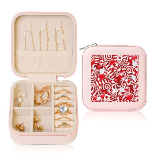 UVBDF Personalisierte Schmuckschatulle mit Zuckerstangen-Druck, Reiseetui, Luxus-Etui, Valentinstagsgeschenk, Hochzeitsgeschenk UVBDF Personalisierte Schmuckschatulle mit Zuckerstangen-Druck, Reiseetui, Luxus-Etui, Valentinstagsgeschenk, Hochzeitsgeschenk von UVBDF