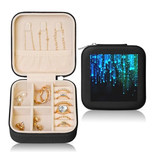 UVBDF Personalisierte Schmuckschatulle mit blauem Linien-Druck, Reiseetui, luxuriöses Etui, Valentinstagsgeschenk, Hochzeitsgeschenk UVBDF Personalisierte Schmuckschatulle mit blauem Linien-Druck, Reiseetui, luxuriöses Etui, Valentinstagsgeschenk, Hochzeitsgeschenk von UVBDF