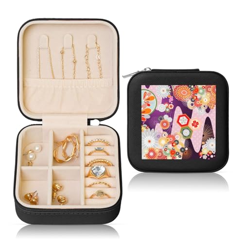 UVBDF Personalisierte Schmuckschatulle mit böhmischem Blumendruck, Reiseetui, luxuriöses Etui, Valentinstagsgeschenk, Hochzeitsgeschenk UVBDF Personalisierte Schmuckschatulle mit böhmischem Blumendruck, Reiseetui, luxuriöses Etui, Valentinstagsgeschenk, Hochzeitsgeschenk von UVBDF