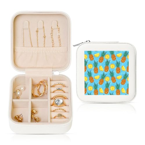 UVBDF Personalisierte Schmuckschatulle mit frischem Ananas-Druck, Reiseetui, Luxus-Etui, Valentinstagsgeschenk, Hochzeitsgeschenk UVBDF Personalisierte Schmuckschatulle mit frischem Ananas-Druck, Reiseetui, Luxus-Etui, Valentinstagsgeschenk, Hochzeitsgeschenk von UVBDF
