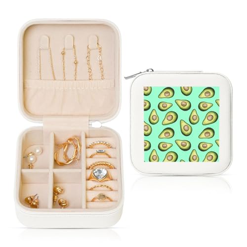 UVBDF Personalisierte Schmuckschatulle mit frischem tropischem Obst-Avocado-Druck, Reiseetui, luxuriöses Etui, Valentinstagsgeschenk, Hochzeitsgeschenk UVBDF Personalisierte Schmuckschatulle mit frischem tropischem Obst-Avocado-Druck, Reiseetui, luxuriöses Etui, Valentinstagsgeschenk, Hochzeitsgeschenk von UVBDF