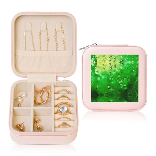 UVBDF Personalisierte Schmuckschatulle mit organischem grünem Druck, Reiseetui, luxuriöses Etui, Valentinstagsgeschenk, Hochzeitsgeschenk UVBDF Personalisierte Schmuckschatulle mit organischem grünem Druck, Reiseetui, luxuriöses Etui, Valentinstagsgeschenk, Hochzeitsgeschenk von UVBDF