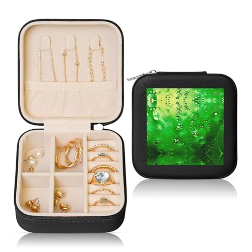 UVBDF Personalisierte Schmuckschatulle mit organischem grünem Druck, Reiseetui, luxuriöses Etui, Valentinstagsgeschenk, Hochzeitsgeschenk UVBDF Personalisierte Schmuckschatulle mit organischem grünem Druck, Reiseetui, luxuriöses Etui, Valentinstagsgeschenk, Hochzeitsgeschenk von UVBDF