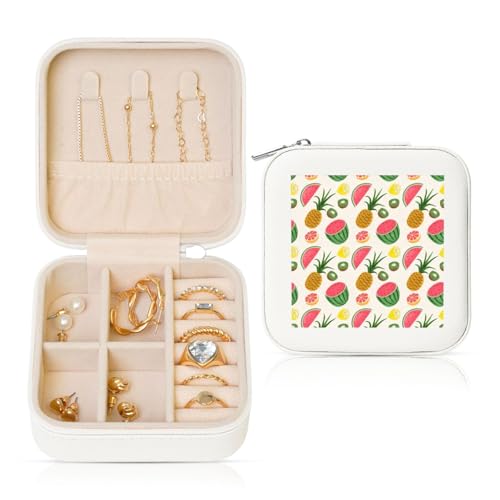 UVBDF Personalisierte Schmuckschatulle mit tropischem Obstdruck, Reiseetui, luxuriöses Etui, Valentinstagsgeschenk, Hochzeitsgeschenk UVBDF Personalisierte Schmuckschatulle mit tropischem Obstdruck, Reiseetui, luxuriöses Etui, Valentinstagsgeschenk, Hochzeitsgeschenk von UVBDF