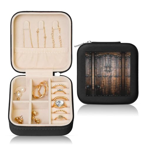 UVBDF Rustikale Schmuckschatulle mit Holztürdruck, personalisierbar, Reiseetui, luxuriöses Etui, Valentinstagsgeschenk, Hochzeitsgeschenk UVBDF Rustikale Schmuckschatulle mit Holztürdruck, personalisierbar, Reiseetui, luxuriöses Etui, Valentinstagsgeschenk, Hochzeitsgeschenk von UVBDF