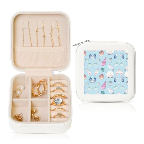 UVBDF Schmuckschatulle mit Muschel-Druck, Reiseetui, luxuriöses Etui, Valentinstagsgeschenk, Hochzeitsgeschenk UVBDF Schmuckschatulle mit Muschel-Druck, Reiseetui, luxuriöses Etui, Valentinstagsgeschenk, Hochzeitsgeschenk von UVBDF