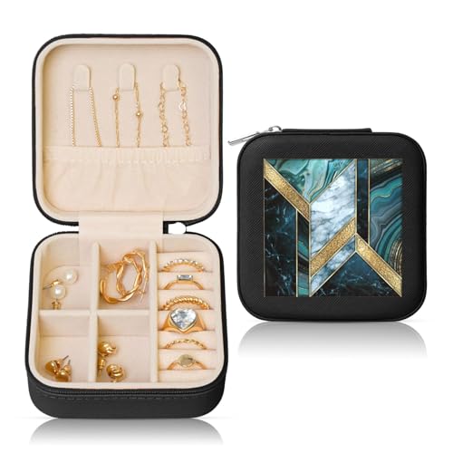 UVBDF Schmuckschatulle mit geometrischem Marmordruck, Reiseetui, luxuriöses Etui, Valentinstagsgeschenk, Hochzeitsgeschenk UVBDF Schmuckschatulle mit geometrischem Marmordruck, Reiseetui, luxuriöses Etui, Valentinstagsgeschenk, Hochzeitsgeschenk von UVBDF