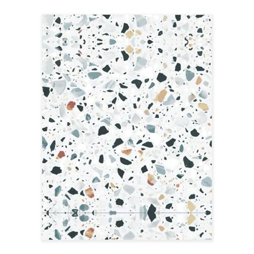 Weiße Terrazzo-Druck, stilvolle Kristall-Aufkleber, Kunstharz, ästhetische Aufkleber für Laptop, Skateboard, Wasserflasche, Sammelalbum von UVBDF