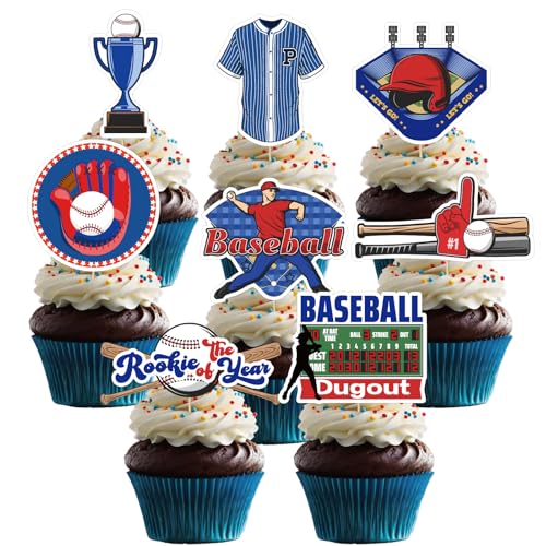 32 Stück Baseball Cupcake Toppers, Kuchen Deko für Thema Party Dekoration von UVTQSSP