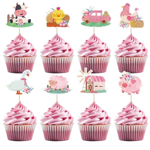 32 Stück Bauernhof Tier Geburtstag Tortendeko, Elemente wie Kühe, Schafe, Schweine und Hühner für Bauernhof Thema Party Kuchenaufstecker 32 Stück Bauernhof Tier Geburtstag Tortendeko, Elemente wie Kühe, Schafe, Schweine und Hühner für Bauernhof Thema Party Kuchenaufstecker von UVTQSSP