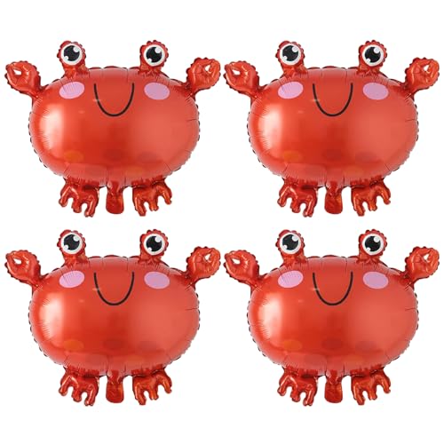 UWEOTYYY Crawfish -Luftballons, Partyballons, 4pcs 21x17 -Zoll Aluminiumfolie Krabbe für Geburtstag Babyparty -Ozean -Party -Dekoration, von UWEOTYYY