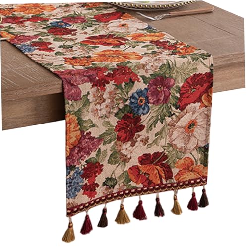 UWEOTYYY Frühlings -Tischläufer, Tischläufer, 13x47 Zoll Vintage Jacquard Spring Runner mit Quasten, Bauernhaus Dekoration Urlaub Home Party Küche Esszimmer Vorräte, Long UWEOTYYY Frühlings -Tischläufer, Tischläufer, 13x47 Zoll Vintage Jacquard Spring Runner mit Quasten, Bauernhaus Dekoration Urlaub Home Party Küche Esszimmer Vorräte, Long von UWEOTYYY