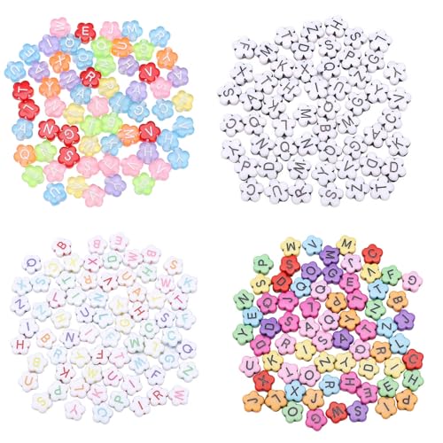 400 Pcs Perlen für Armbänder, Buchstabenperlen, 4 Styles Acryl Alphabet Perlen Buchstaben Perlen für Armband machen und DIY-Handwerk, Blume Buchstaben Perlen 400 Pcs Perlen für Armbänder, Buchstabenperlen, 4 Styles Acryl Alphabet Perlen Buchstaben Perlen für Armband machen und DIY-Handwerk, Blume Buchstaben Perlen von UWIHAER
