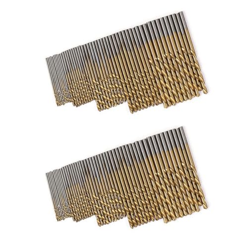 UWYRKSW 100 Stück Schnellarbeitsstahl-Spiralbohrer mit Titanbeschichtung, 1–3 mm Bohrer, Holzbearbeitung, Lochwerkzeug-Set, Bohrwerkzeug-Set, Langlebig, Einfache Installation UWYRKSW 100 Stück Schnellarbeitsstahl-Spiralbohrer mit Titanbeschichtung, 1–3 mm Bohrer, Holzbearbeitung, Lochwerkzeug-Set, Bohrwerkzeug-Set, Langlebig, Einfache Installation von UWYRKSW