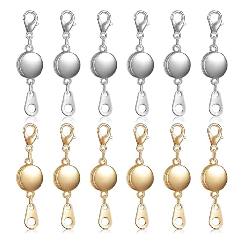 UWYRKSW 12 Stück Magnetischer Schmuckverschluss, Rund, für Halsketten, Armbänder, Verlängerungen Zur Schmuckherstellung UWYRKSW 12 Stück Magnetischer Schmuckverschluss, Rund, für Halsketten, Armbänder, Verlängerungen Zur Schmuckherstellung von UWYRKSW