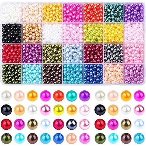 UWYRKSW 1960 STÜCKE Perlenperlen, 6Mm 28 Farben Multicolor Perlenperlen Lose Perlen mit Loch, zum Basteln Armband Halskette UWYRKSW 1960 STÜCKE Perlenperlen, 6Mm 28 Farben Multicolor Perlenperlen Lose Perlen mit Loch, zum Basteln Armband Halskette von UWYRKSW