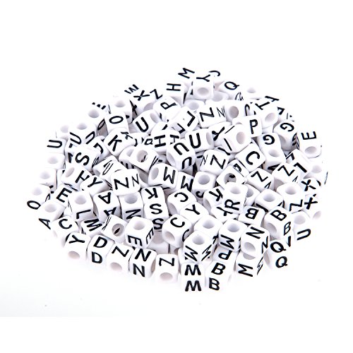 UWYRKSW 200X Buchstabe Wurfel 6mm Kunststoffperlen fur Armkette von UWYRKSW