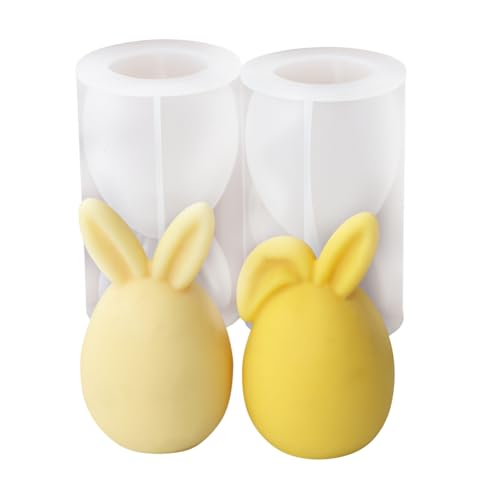 UWYRKSW Osterhase Faltohren Kerzenformwerkzeug, Tierhase Seifenmalerei Gips Silikonform Schokoladenkuchendeko von UWYRKSW
