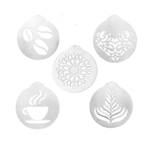 UYFRD 5 Stück Kaffee Latte Kunst Formen Edelstahl Kaffee Dekoration Schablonen wiederverwendbare Cappuccino girlang Form kreative Latte-Werkzeuge UYFRD 5 Stück Kaffee Latte Kunst Formen Edelstahl Kaffee Dekoration Schablonen wiederverwendbare Cappuccino girlang Form kreative Latte-Werkzeuge von UYFRD