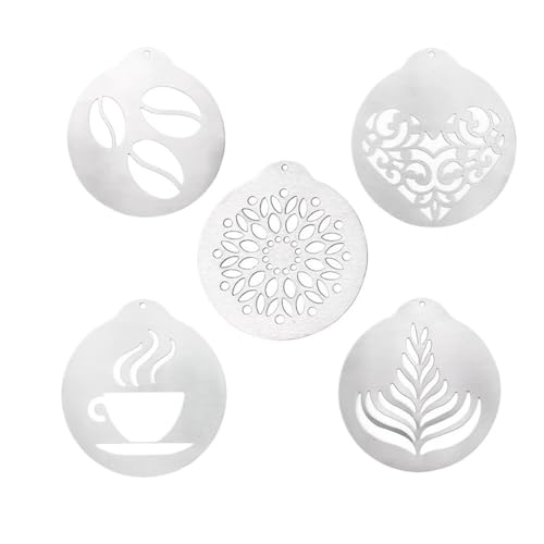 UYFRD 5 x Edelstahl-Kaffeekranz-Form, DIY-Schablonen, Wand-Cappuccino-Vorlage, Girlande von UYFRD