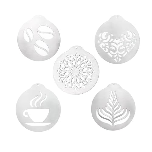 UYFRD 5 x Edelstahl-Kaffeekranz-Form, DIY-Schablonen, Wand-Cappuccino-Vorlage, Girlande von UYFRD